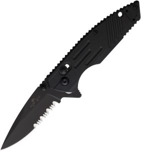 BCMC950B7BSR.jpg Bear & Son Slide Lock Black D2 Serrated