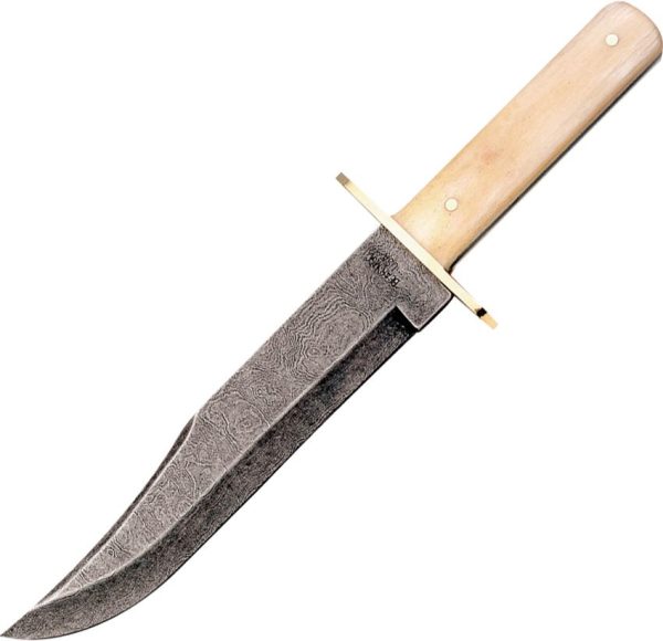 Bear & Son Damascus Bowie - White Bone Handle
