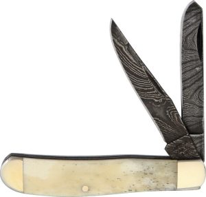 BCWSB07D.jpg Bear & Son Damascus Mini Trapper White Bone