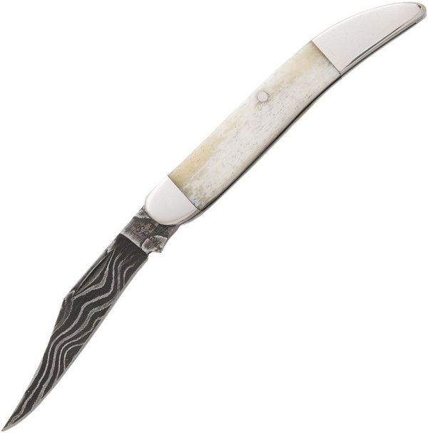 Bear & Son Little Toothpick Damascus White Bone