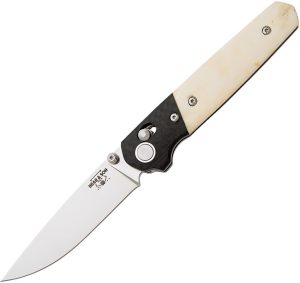 Bear & Son Lawman Slidelock White Bone Folding Knife D2 Steel