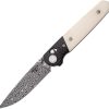 Bear & Son Lawman Slidelock Damascus White Bone Folding Knife