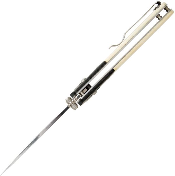 Bear & Son Lawman Slidelock White Bone Folding Knife D2 Steel