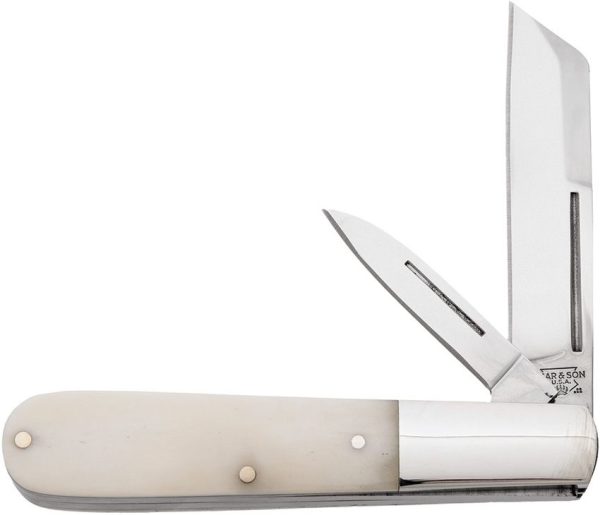 Bear & Son Large Barlow White Bone Folding Knife 440 Stainless
