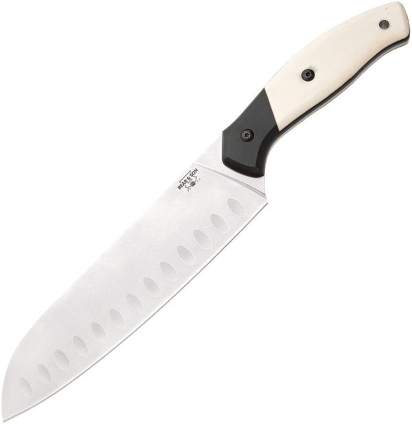 BCWSB30.jpg Bear & Son Santoku White Bone 14C28N Fixed Blade Knife