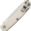 Bear & Son Small Lockback White Bone Satin Stainless