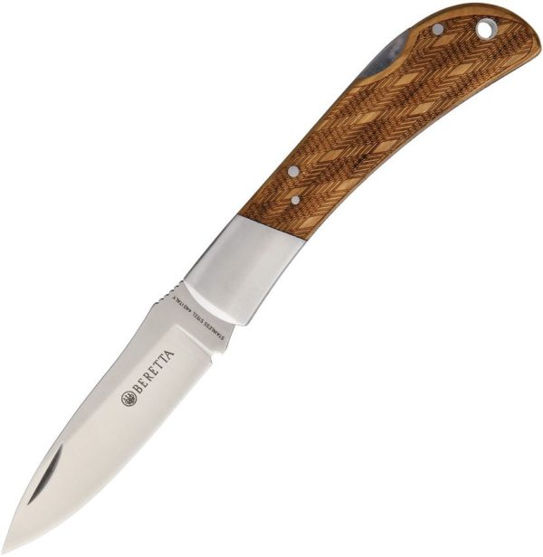 BE125IOLP.jpg Beretta Checkered Lockback Folding Knife 3" 440 Stainless