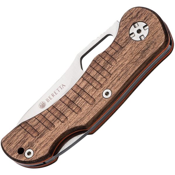 BE93531_add_02.jpg Beretta Bushbuck Lockback Folding Knife 440 Stainless Walnut