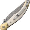 Betyar Fejesgorbe Damascus Folding Knife Bone Handle Linerlock
