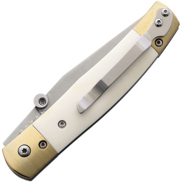 Betyar Maskara Linerlock White Bone 440 Stainless Folding Knife