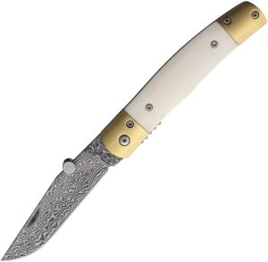 BETBBMADM.jpg Betyar Maskara Linerlock Damascus Folding Knife Bone Handle