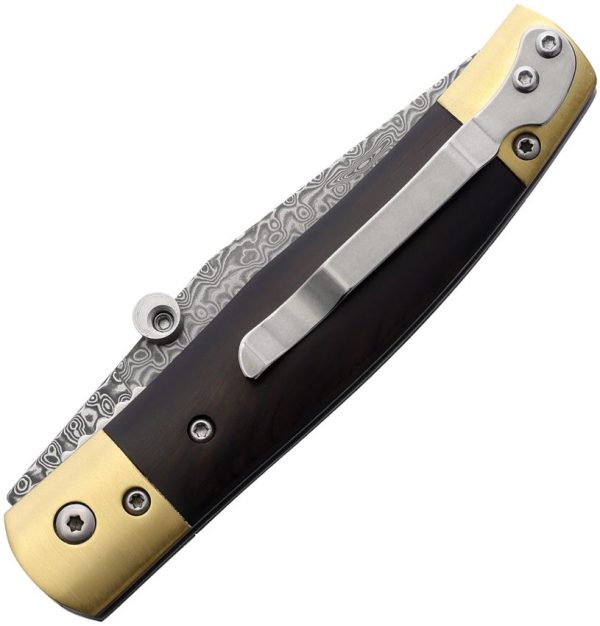 Betyar Maskara Linerlock Damascus Folding Knife Brown Wood
