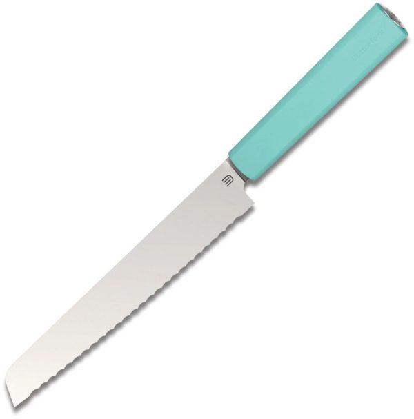 BF01BKMT.jpg Butterfork Bread Knife Mint Green 7.5" Serrated Fixed Blade