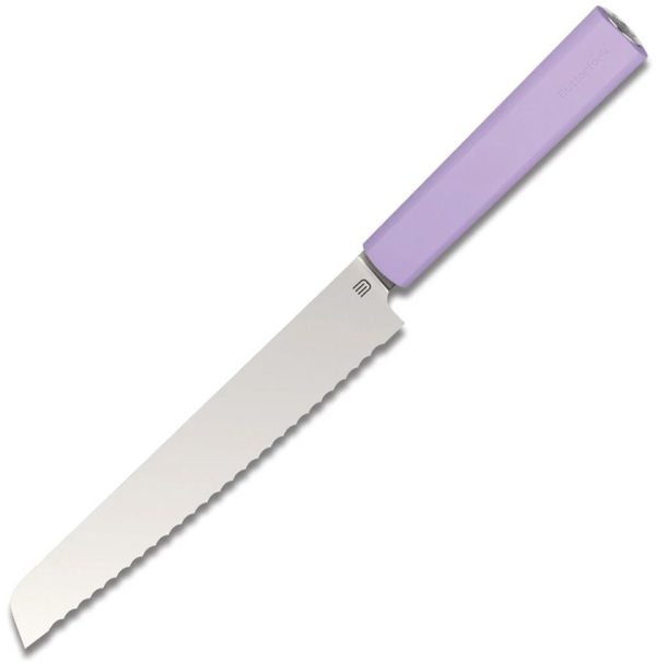 Butterfork Bread Knife Purple 7.5" Serrated Fixed Blade