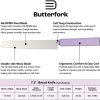 Butterfork Bread Knife Purple 7.5" Serrated Fixed Blade