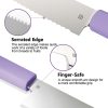 Butterfork Bread Knife Purple 7.5" Serrated Fixed Blade