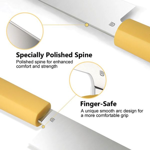 Butterfork Chef's Knife Yellow 8" AR-RPM9 Stainless Fixed Blade