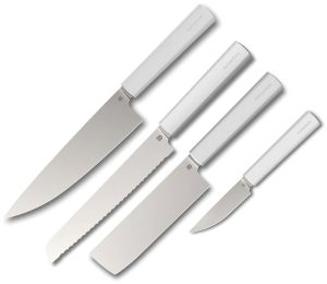 Butterfork Modern Kitchen Set Light Gray Stainless Chef Knife