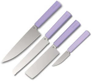 Butterfork Modern Kitchen Set Purple Stainless Steel 4-Piece