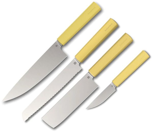 BF01FKSYL.jpg Butterfork Modern Kitchen Set Yellow 4pc Chef Nakiri Bread Paring
