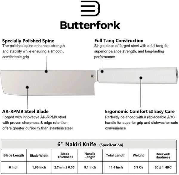 BF01NKLG_add_01.jpg Butterfork Nakiri Light Gray 6" AR-RPM9 Fixed Blade Knife