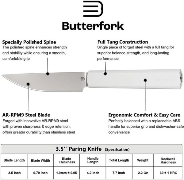 BF01PKLG_add_01.jpg Butterfork Paring Knife Light Gray 3.5" AR-RPM9 Fixed Blade