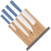 BF01WSBU.jpg Butterfork Modern Kitchen Set Blue Stainless Steel Chef Knife Stand
