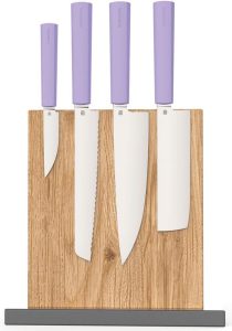Butterfork Modern Kitchen Set Purple ABS Stainless 5-Piece Stand