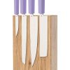 Butterfork Modern Kitchen Set Purple ABS Stainless 5-Piece Stand