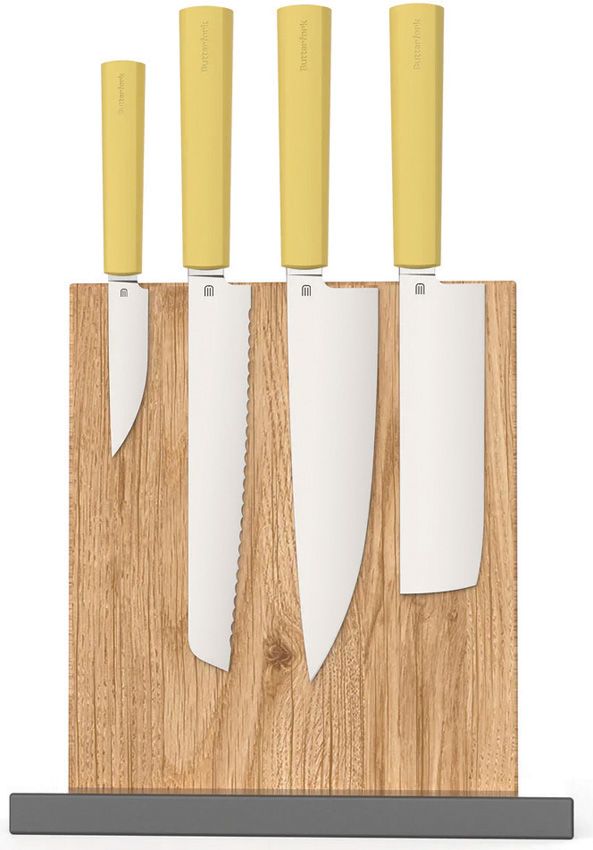 BF01WSYL.jpg Butterfork Modern Kitchen Set Yellow ABS Chef Knife Stand