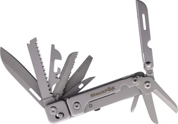 Black Fox Solver 12-in-1 Multi Tool Stainless Steel Pocket Clip