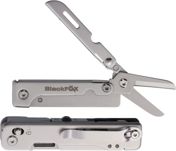 Black Fox Solver 12-in-1 Multi Tool Stainless Steel Pocket Clip