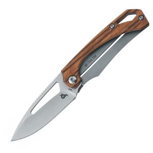 Black Fox Racli Framelock Zebrawood Folding Knife