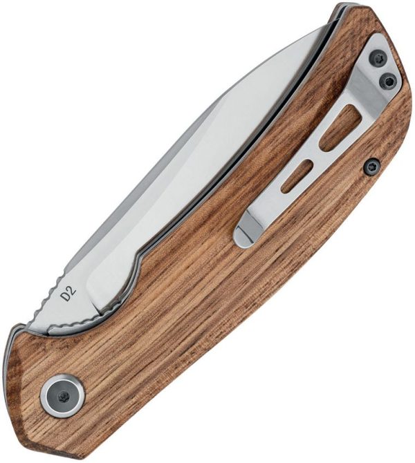 Black Fox Paradigma Linerlock Folding Knife D2 Zebrawood