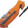 Black Fox Demand Rescue Linerlock Orange Folding Knife Glass Breaker