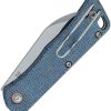 Black Fox Teeny Linerlock Blue Micarta Folding Knife D2 Steel