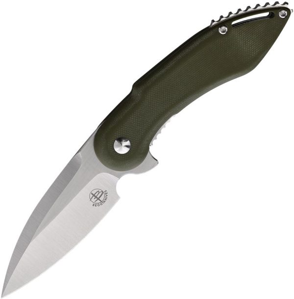 Begg Knives Mini Glimpse Linerlock Folding Knife OD Green D2