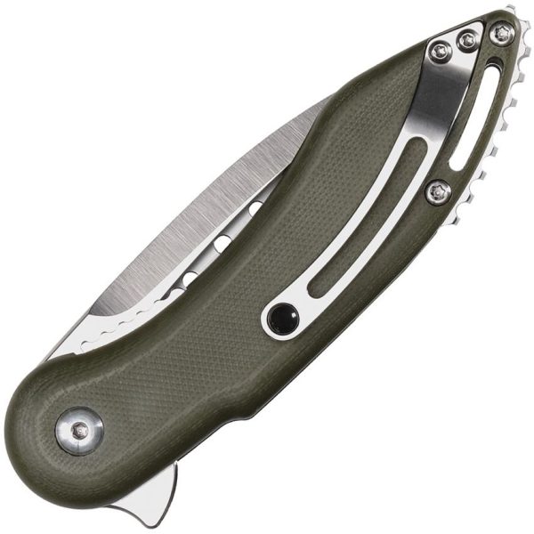 BG006_add_04.jpg Begg Knives Mini Glimpse D2 Steel OD Green Folding Knife Linerlock