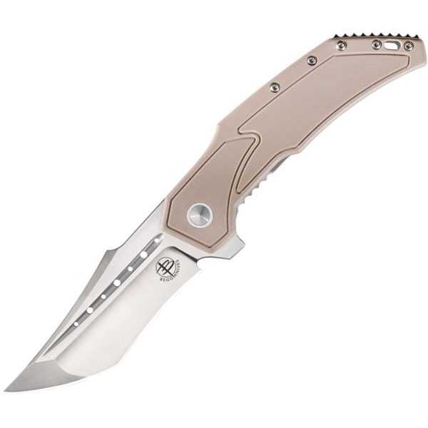 Begg Knives Astio Framelock Tan 3.5" D2 Folding Knife