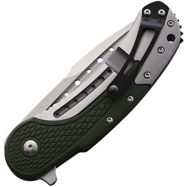 Begg Knives Bodega Framelock D2 Steel OD Green Folding Knife