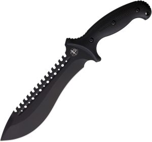 Begg Knives Bolo Fixed Blade 8" AUS-10A Sawback Black