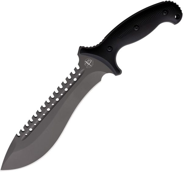 Begg Knives Bolo Fixed Blade Gray Titanium AUS-10A Sawback