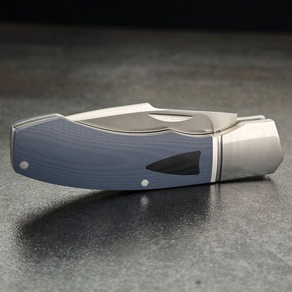 Begg Knives Recurve Slip Joint Blue G10 Folding Knife 14C28N