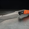 Begg Knives Alligator Fixed Blade 14C28N Stainless Orange G10