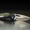 Begg Knives Galaxy Button Lock Folding Knife VG-10 Black Green