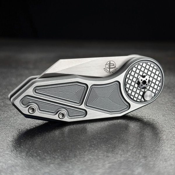 Begg Knives Micro Burst Button Lock Gray Folding Knife VG-10