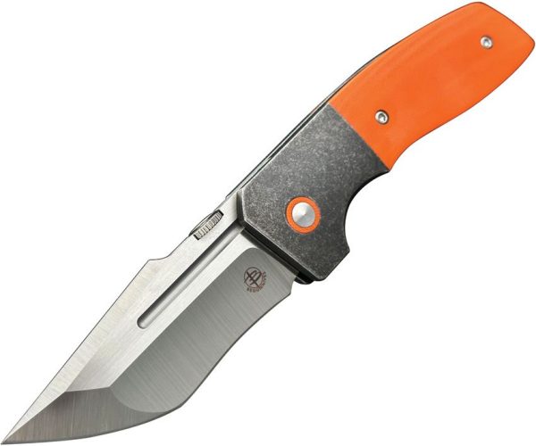 Begg Knives One Bolster Lock Orange Folding Knife VG-10 Tanto