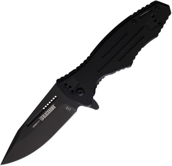 Blackhawk Hornet Linerlock Folding Knife D2 Steel Black G10