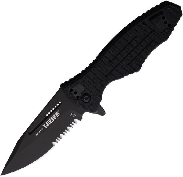 Blackhawk Hornet Linerlock Folding Knife D2 Steel Black G10