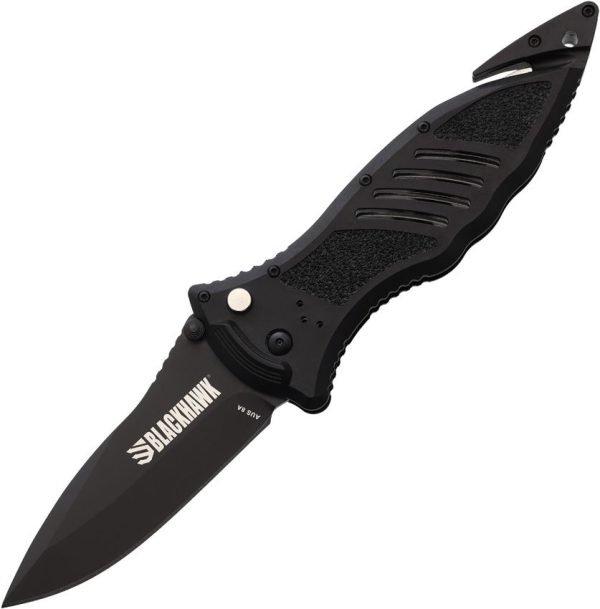 Blackhawk CQD Button Lock Folding Knife D2 Steel Black